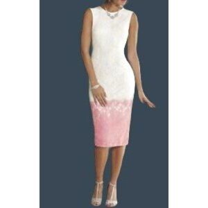 ASHRO- WOMEN'S HOMBRE LACE FULLY LINED MIDI BACK ZIP-UP CLOSURE DRESS SIZE 10